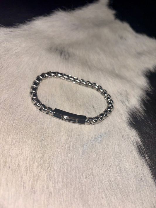 Stainless steel men box chain bracelet