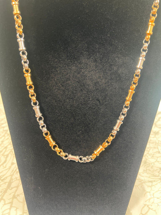 Gold & silver bamboo stainless steel chain